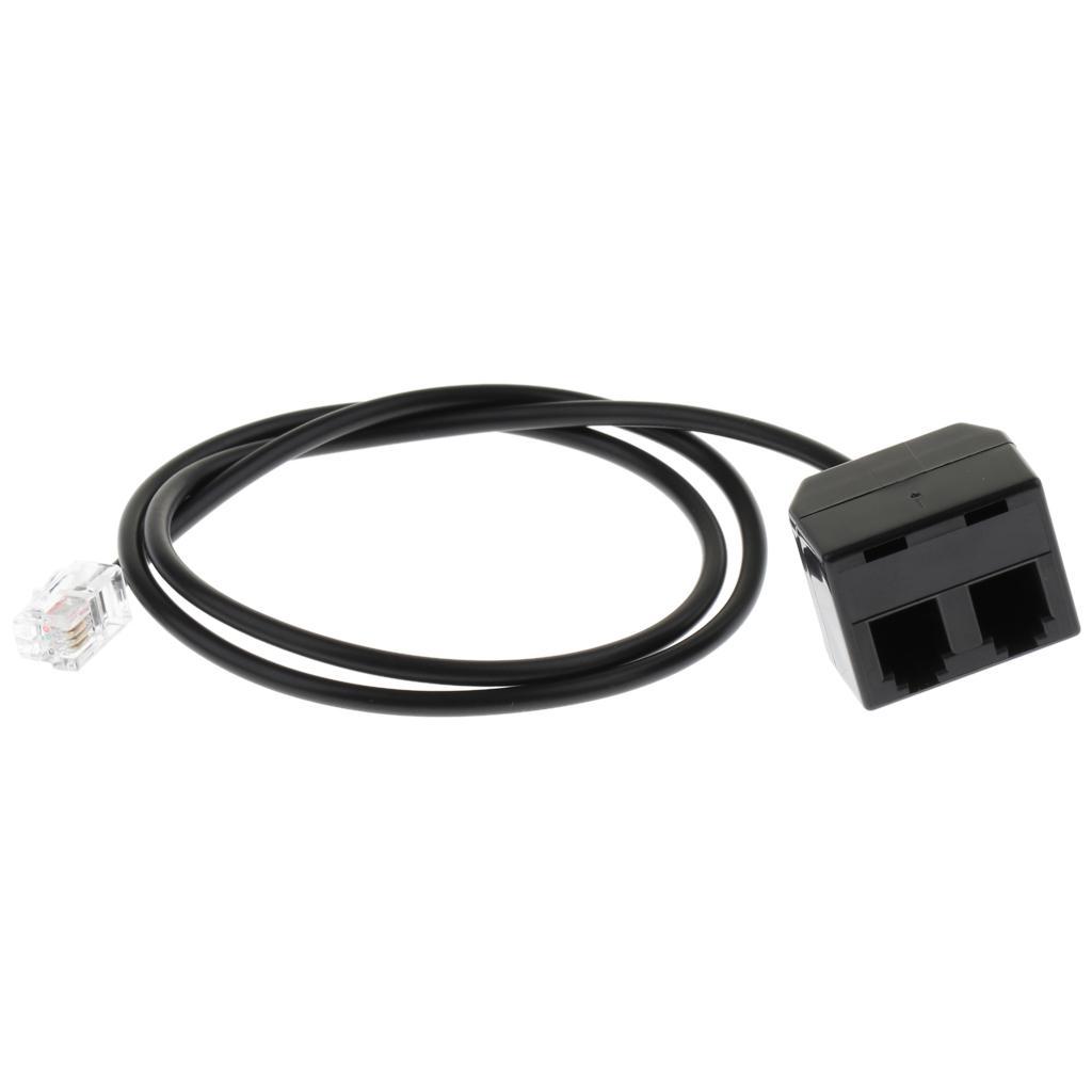 2 Female to 1 Male 4P4C Converter Adapter Cable 25cm/0.8ft