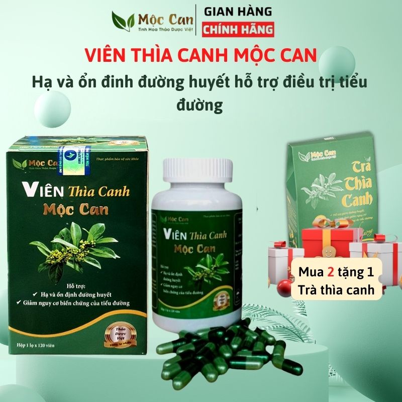 Viên Dây Thìa Canh Mộc Can giúp giảm đường huyết,hỗ trợ ngăn ngừa biến chứng tiểu đường hộp 120 viên