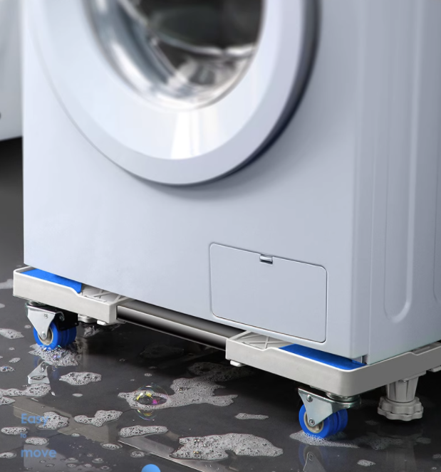 Giá Đỡ Chân Kê Máy Giặt, Tủ Lạnh Có Bánh Xe Kèm 8 Trụ Trợ Lực- Điều Chỉnh Kích Thước Chịu Tải 300kg. Hàng Chính Hãng SUNO.