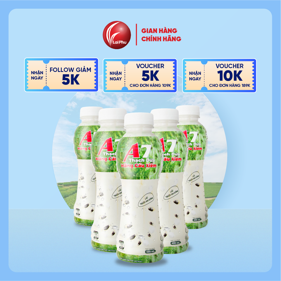 Nước Mãng Cầu Xiêm Thạch Dừa A7 Chai 450ml - Thùng 24 Chai
