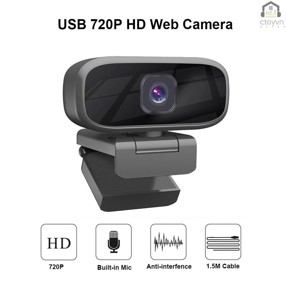 Webcam HD 720P cổng USB kèm micro và giắc cắm 3.5mm hỗ trợ phát sóng trực tuyến