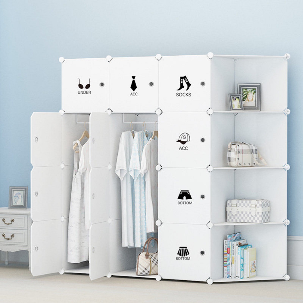 TỦ NHỰA GHÉP 16 NGĂN TRẮNG ICON 12N4X