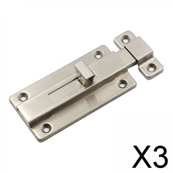 3 Heavy Duty Door Slide Latch Locks with 4 Inch Screws