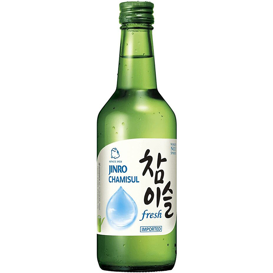 Set 6 chai rượu soju Hàn Quốc 13% - 16.9%: Fresh + Bưởi + Mận + Dâu + Nho + Jinro is back Có Hộp