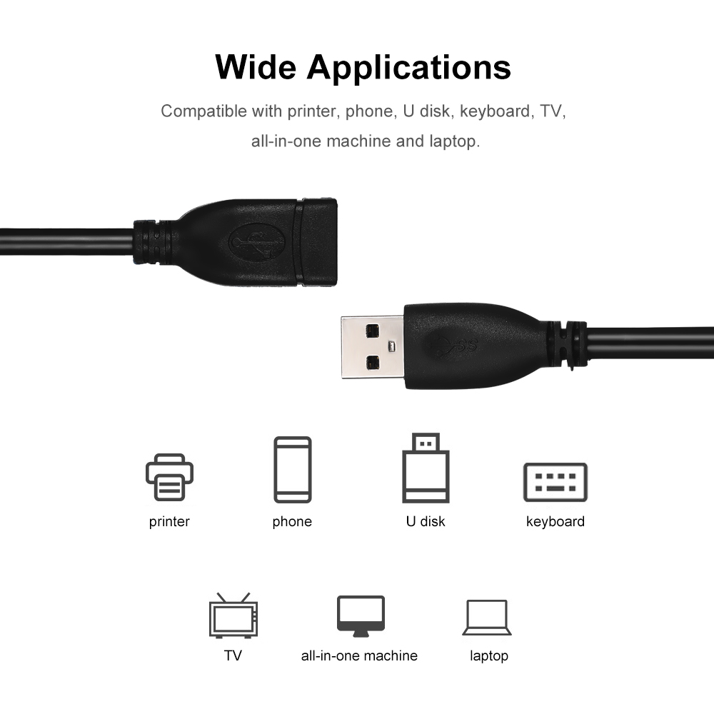 Dây Cáp Siêu Tốc Nối Dài USB Male Sang Female Cho TV Thông Minh PS4 Xbox One SSD Đồng Bộ Hóa Dữ Liệu USB 3.0