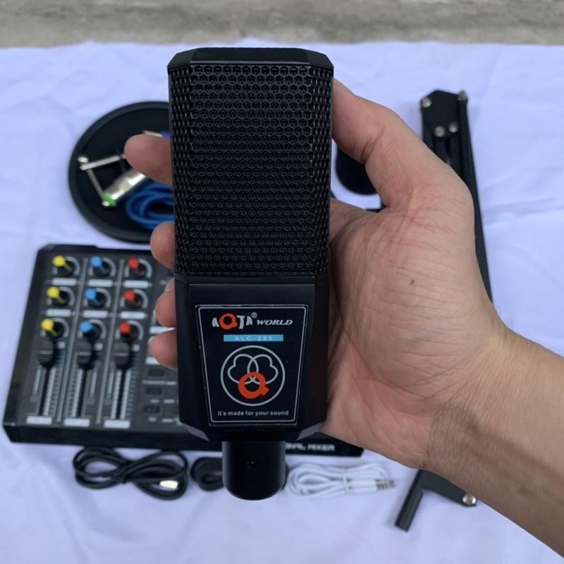 Combo thu âm livestream Mic ALC-280 Và Sound card S8 + Kẹp Điện Thoại + Kẹp Mic + Lọ Âm mới nhất