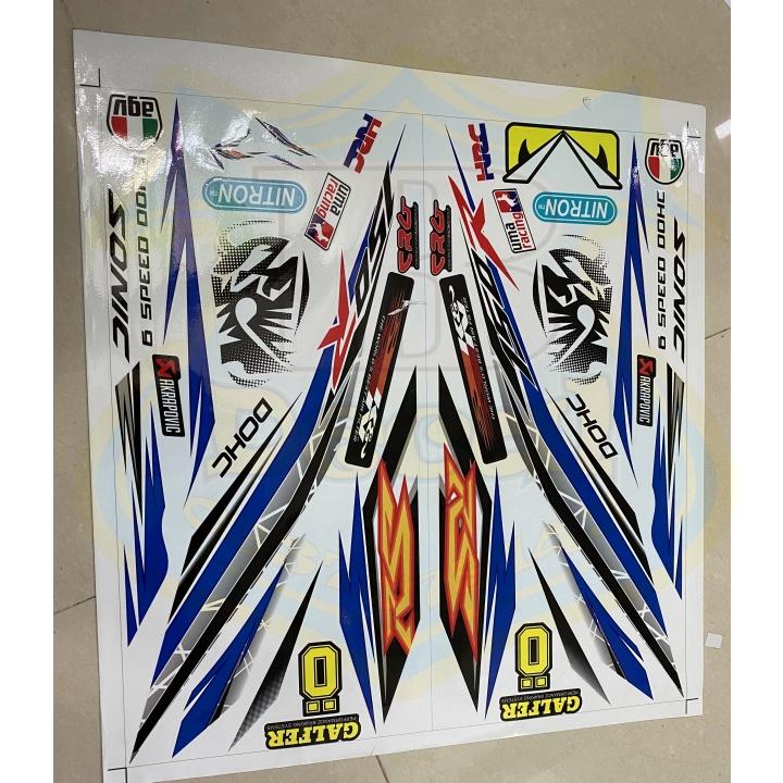 Tem rời xe sonic 150 RS trắng xanh