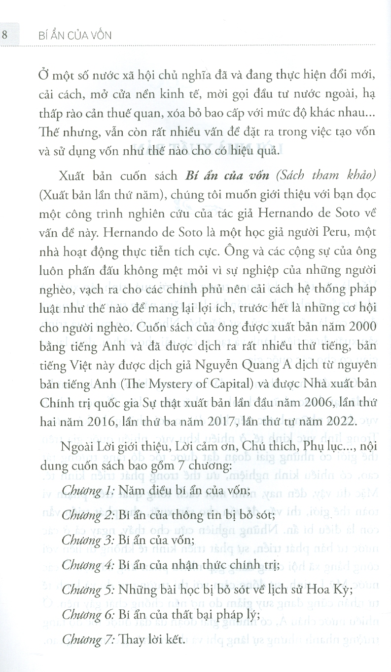 Bí Ẩn Của Vốn: Vì Sao Chủ Nghĩa Tư Bản Thành Công Ở Phương Tây Và Thất Bại Ở Mọi Nơi Khác (Xuất Bản Lần Thứ Năm)