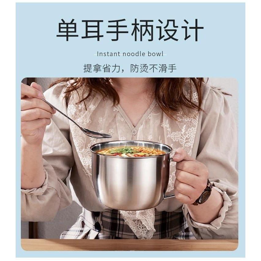 CA CHÁO,C A MÌ INOX CÓ NẮP ĐẬY, CÓ TAY CẦM TIỆN DỤNG