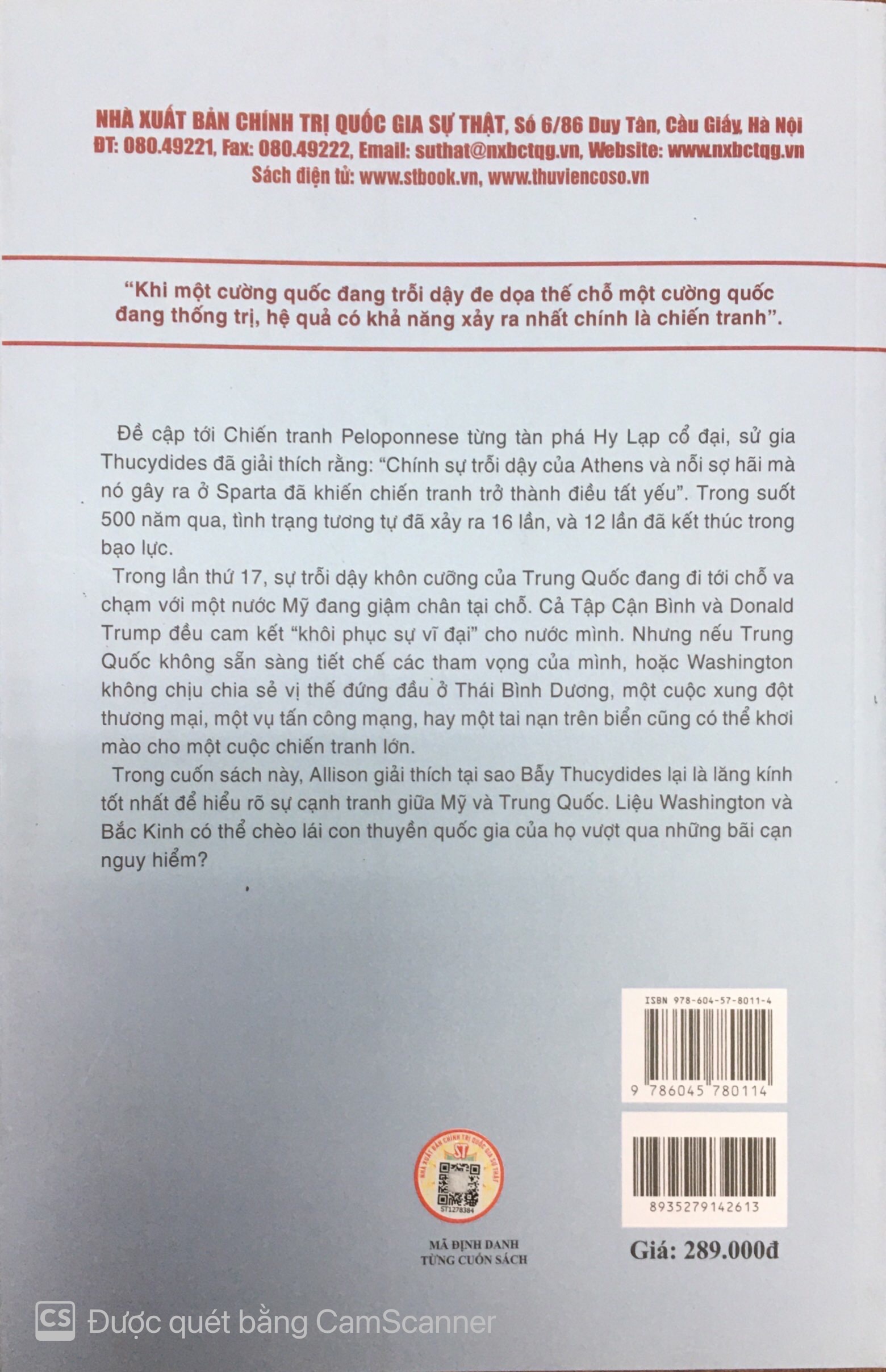 Định mệnh chiến tranh - Liệu Mỹ và Trung Quốc có tránh được bẫy Thucydides ? ( xuất bản lần thứ hai)