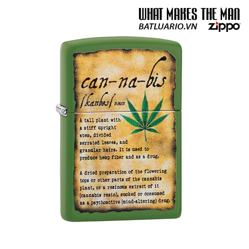 Bật Lửa Zippo 49119 – Zippo Leaf Design Moss Green Matte