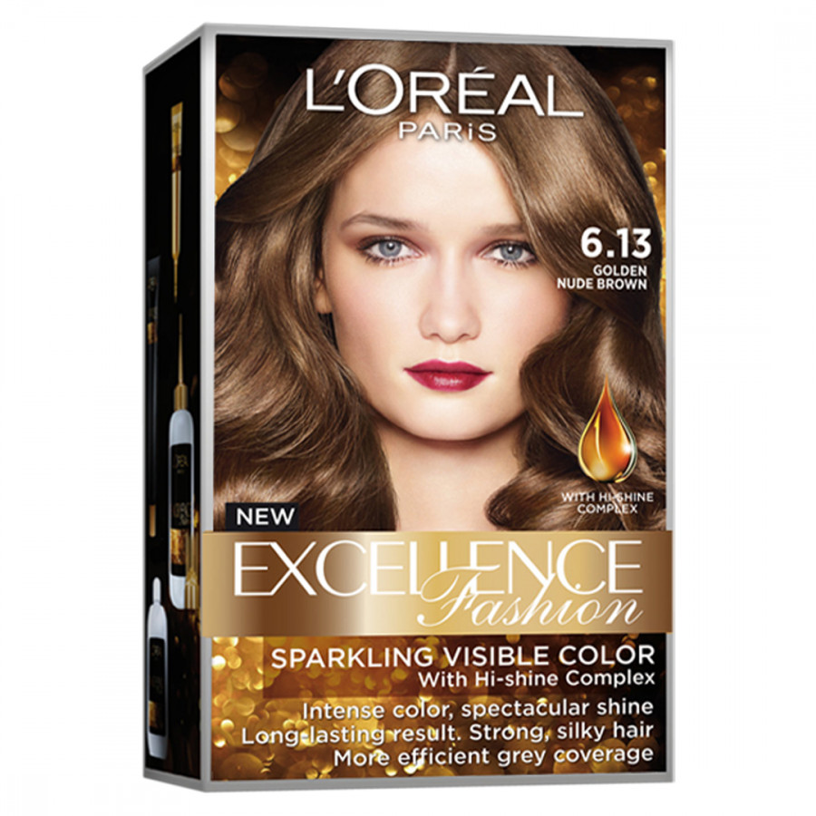 Kem Nhuộm Dưỡng Tóc Màu Thời Trang L'oreal Excellence Fashion 172ml - Màu 6.13 Nâu Vàng Ánh Khói