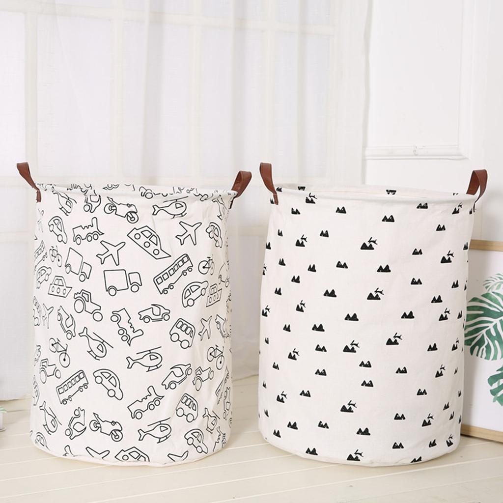 Kids Toy Storage Basket Bin Canvas Hamper Keep Tidy Clean Mountain +Cylinder