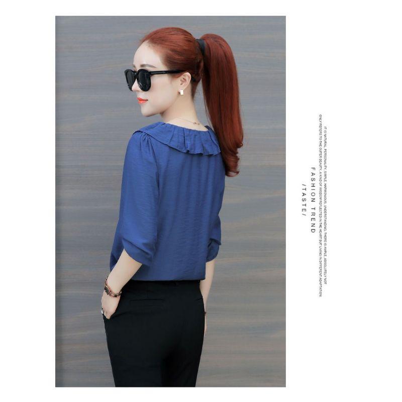 Áo Sơmi Cổ Bèo Duyên Dáng Size M