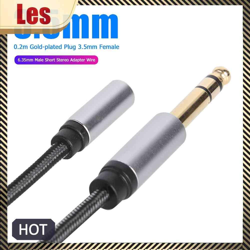 Dây Cáp Âm Thanh 0.2m Mạ Vàng Chuyển Đổi Đầu Cái 3.5mm Sang Đầu Đực 6.35mm