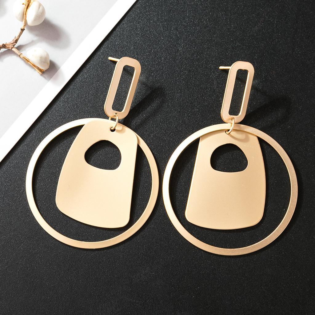 Women Geometric Earring Hollow Dangle Ear Studs Party Eardrop Jewelry