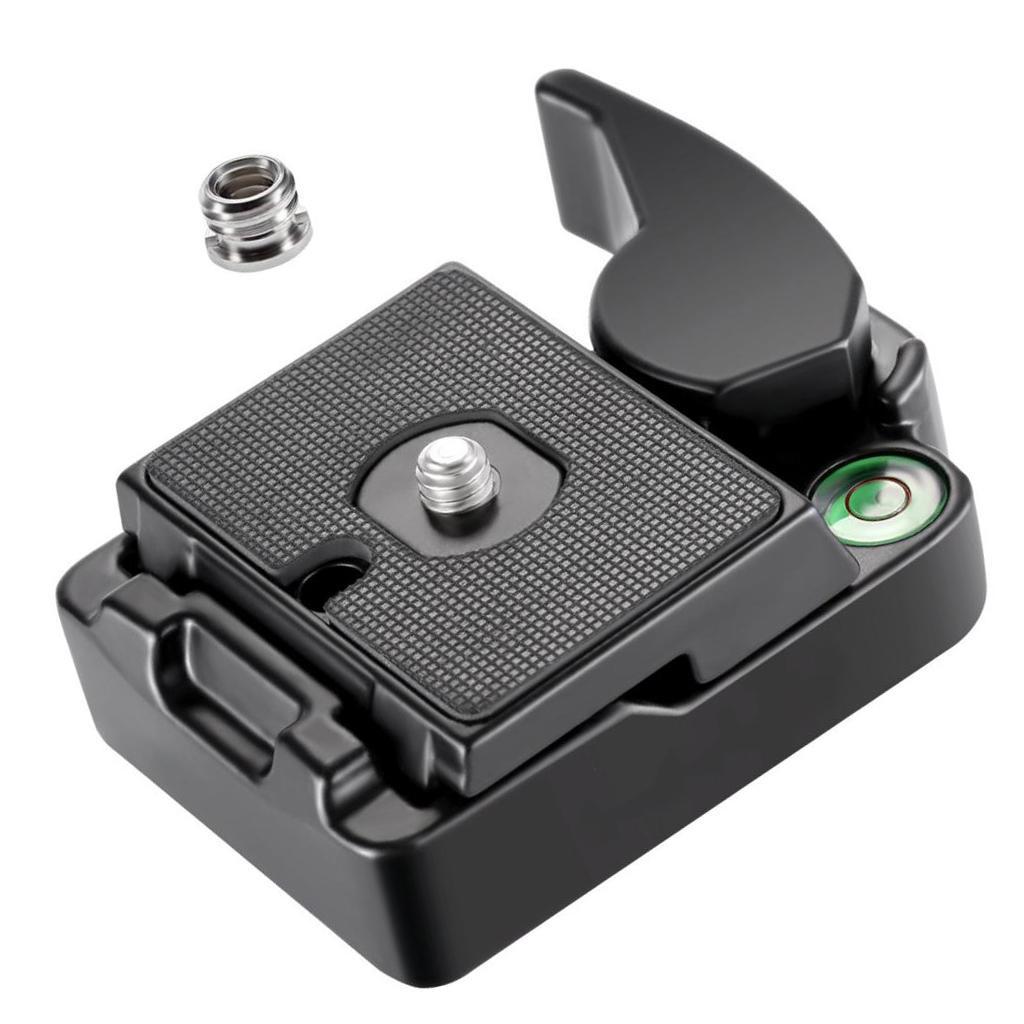Universal Aluminum Alloy 1/4" Quick Release QR Plate Clamp,for DSLR Camera,with 1/4" to 3/8" Screw Adapter to Mount Tripod Monopod Ballhead