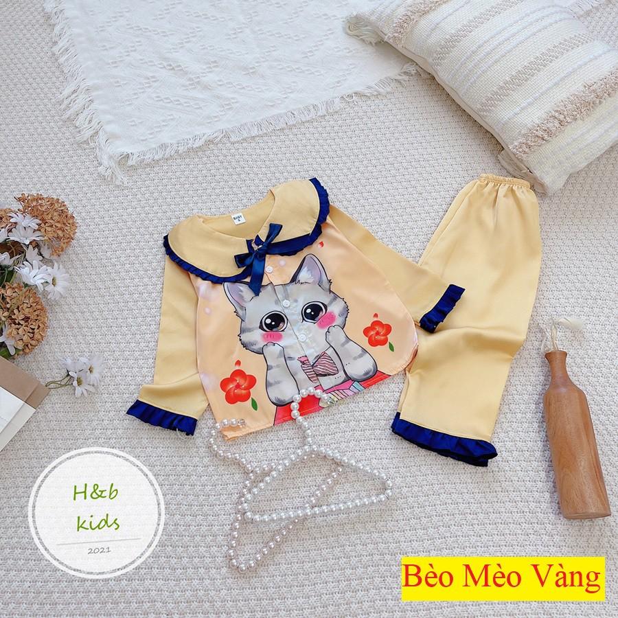 [ Mã Độc Quyền ] Bộ Mặc Nhà dài tay cao cấp Pijama Lụa 3D Cao Cấp Cho Bé