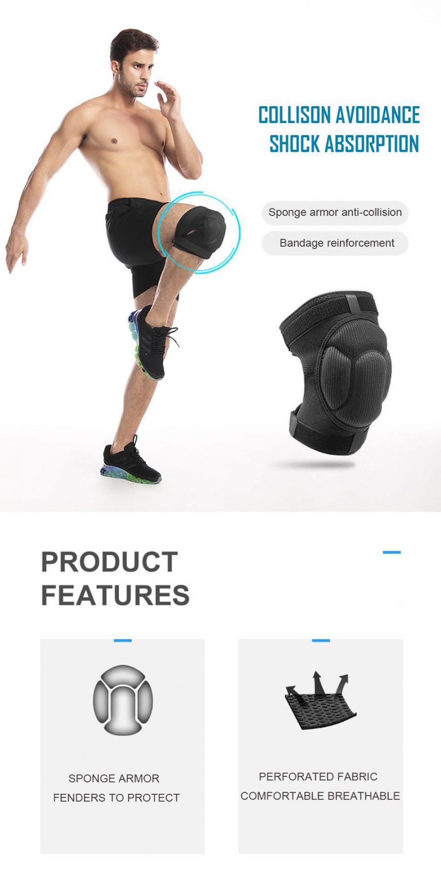 Miếng Đệm Đầu Gối Knee Pads Chống Va Đập Bánh Chè Khi Chơi Bóng Chuyền, Bóng Đá, Khiêu Vũ, Trượt Patin Thể Thao (1 Đôi)