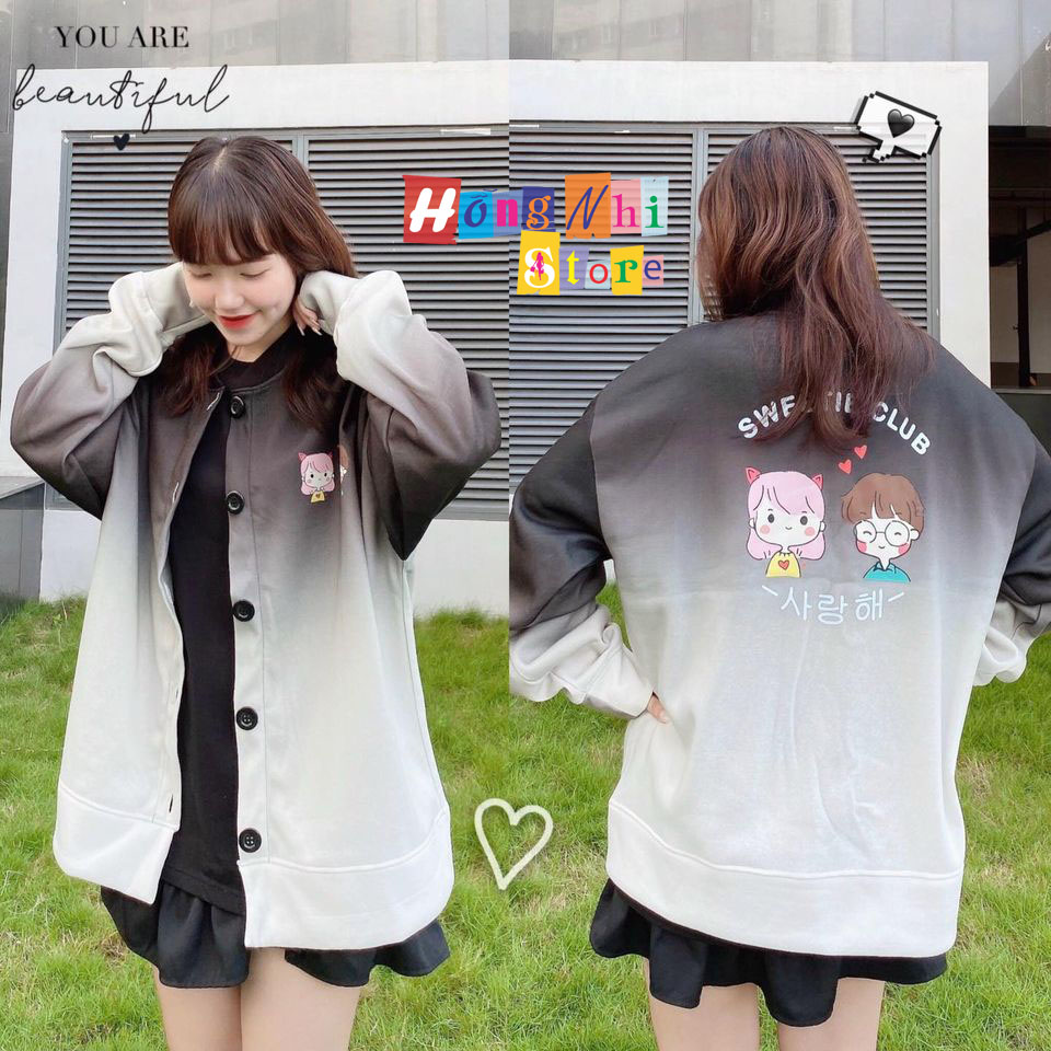 Áo Khoác Cardigan 3D Loang Màu In Hình Sweetie Club Tie Dye Oversize Ulzzang Unisex Dáng Rộng Nam Nữ - MM