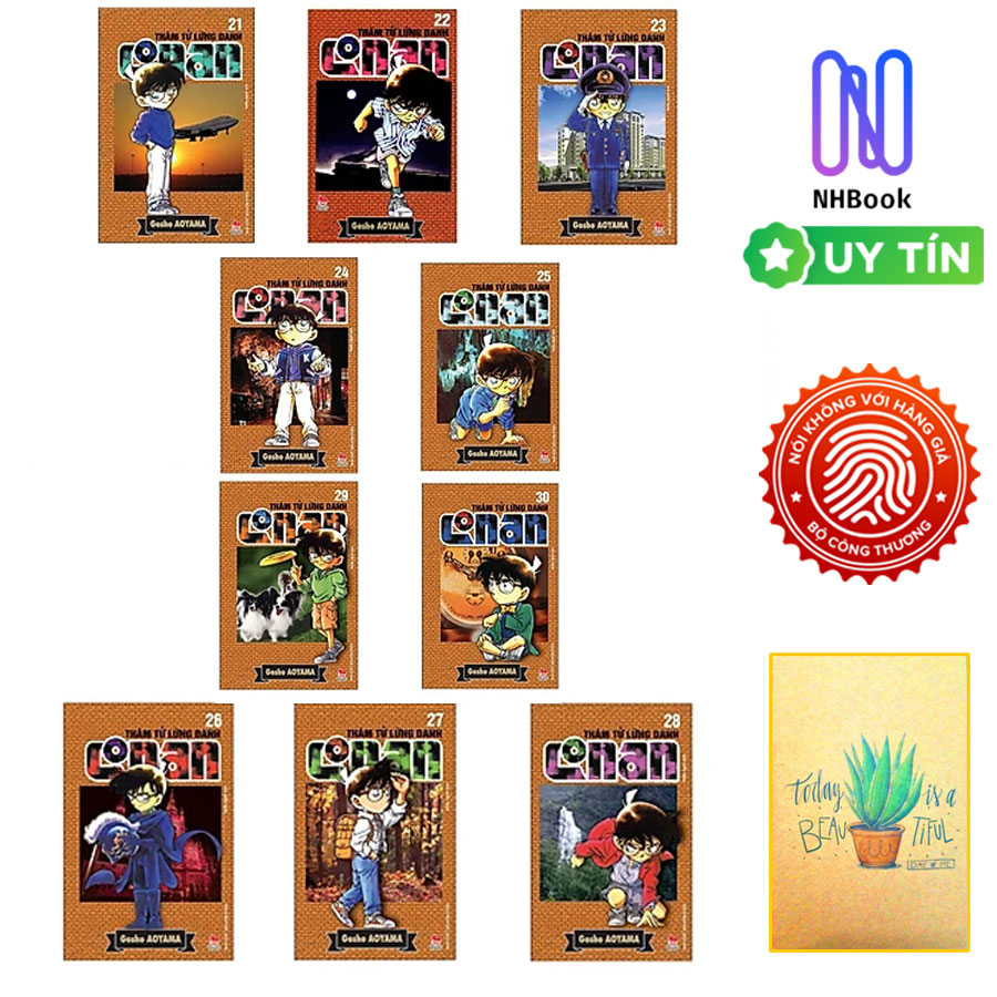 Hình ảnh Combo Manga - Truyện Conan Thám Tử Lừng Danh tập 21 - 30 ( 10 Cuốn ) - NXB Kim Đồng ( Tặng kèm sổ tay xương rồng ) 