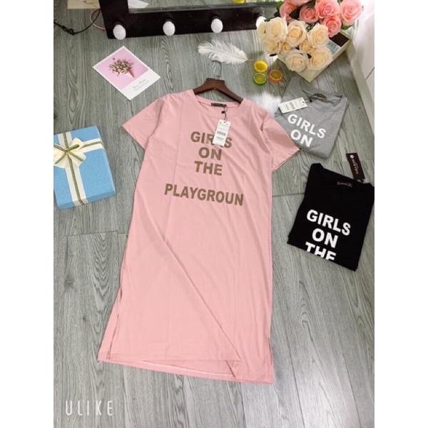 Đầm cotton dáng suông chữ GIRL sale