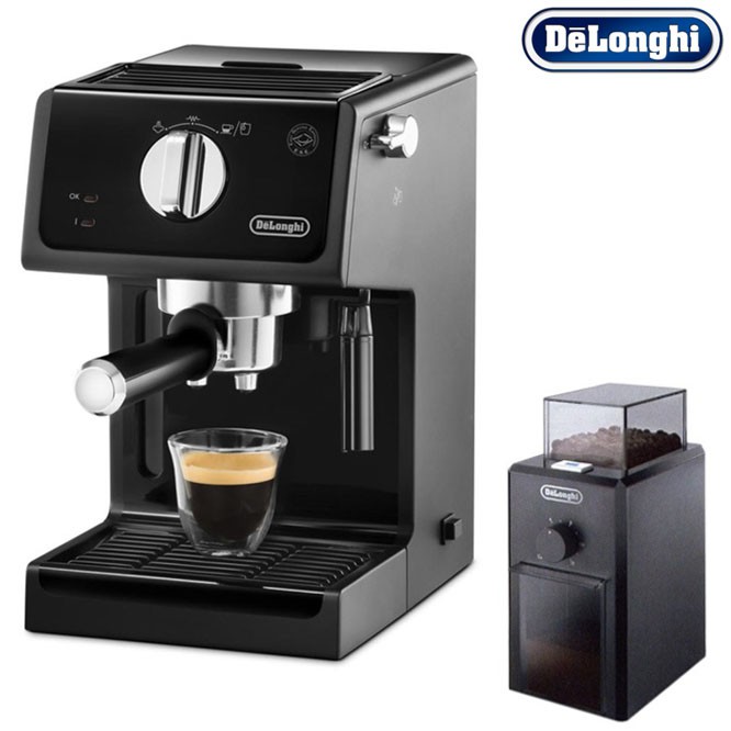 Combo máy xay cà phê Delonghi KG79 + máy pha cà phê Delonghi ECP31.21-Hàng Chính Hãng