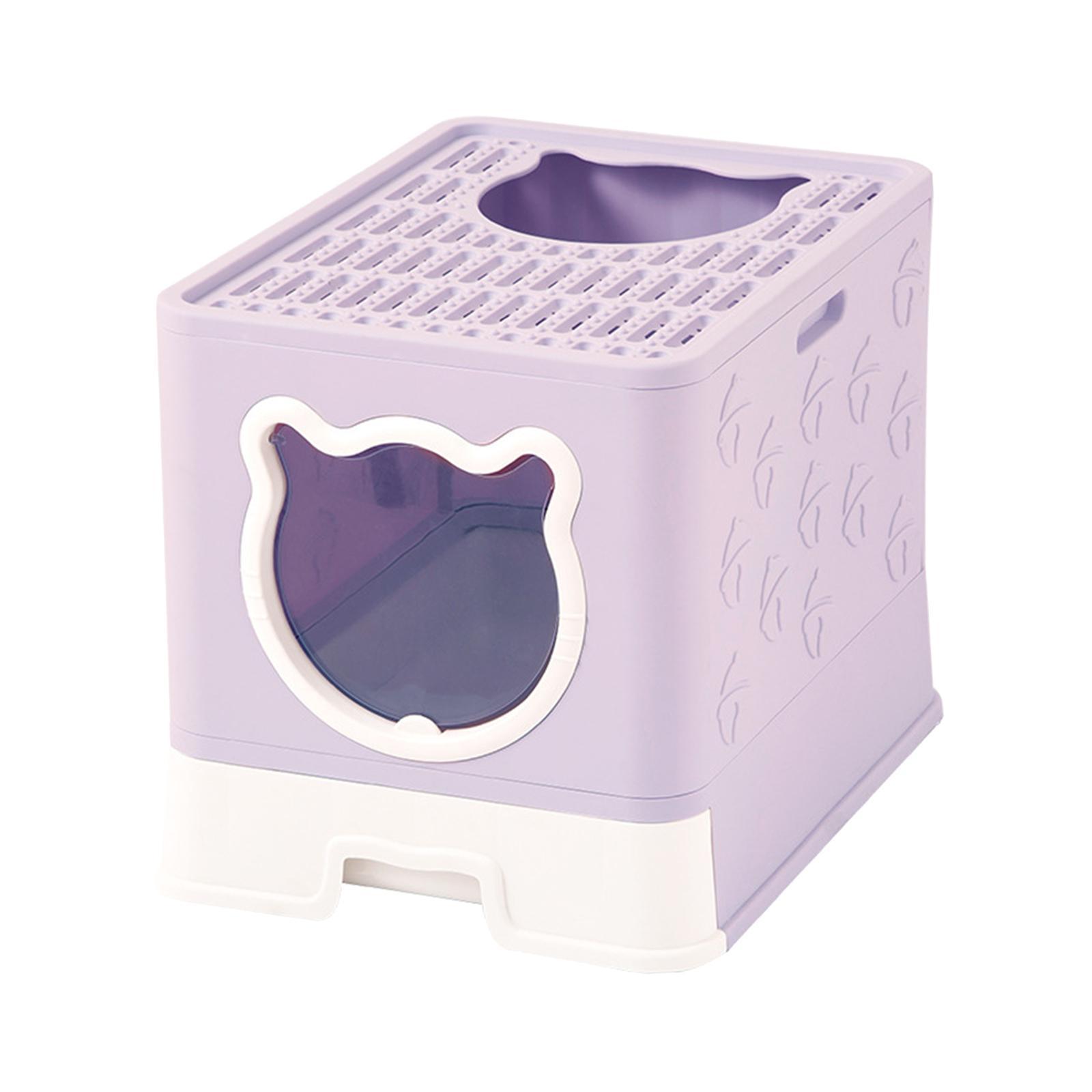 Hooded Cat Litter Box with Lid Enclosed Cat Litter Box Sand Box Container Cats Toilet Pet Litter Tray with Scooper for Rabbit Indoor Cats