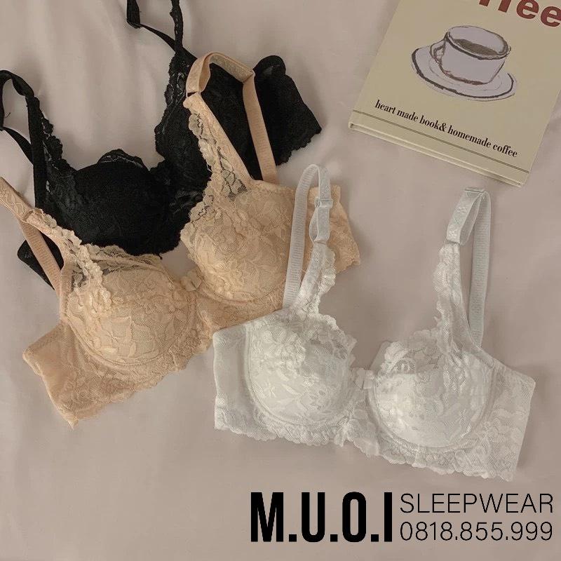 Áo Lót Bra Ren Mềm Mút Mỏng Không Gọng Hàng Đẹp Chuẩn Hàng Quảng Châu MUỐI SLEEPWEAR A01 M10