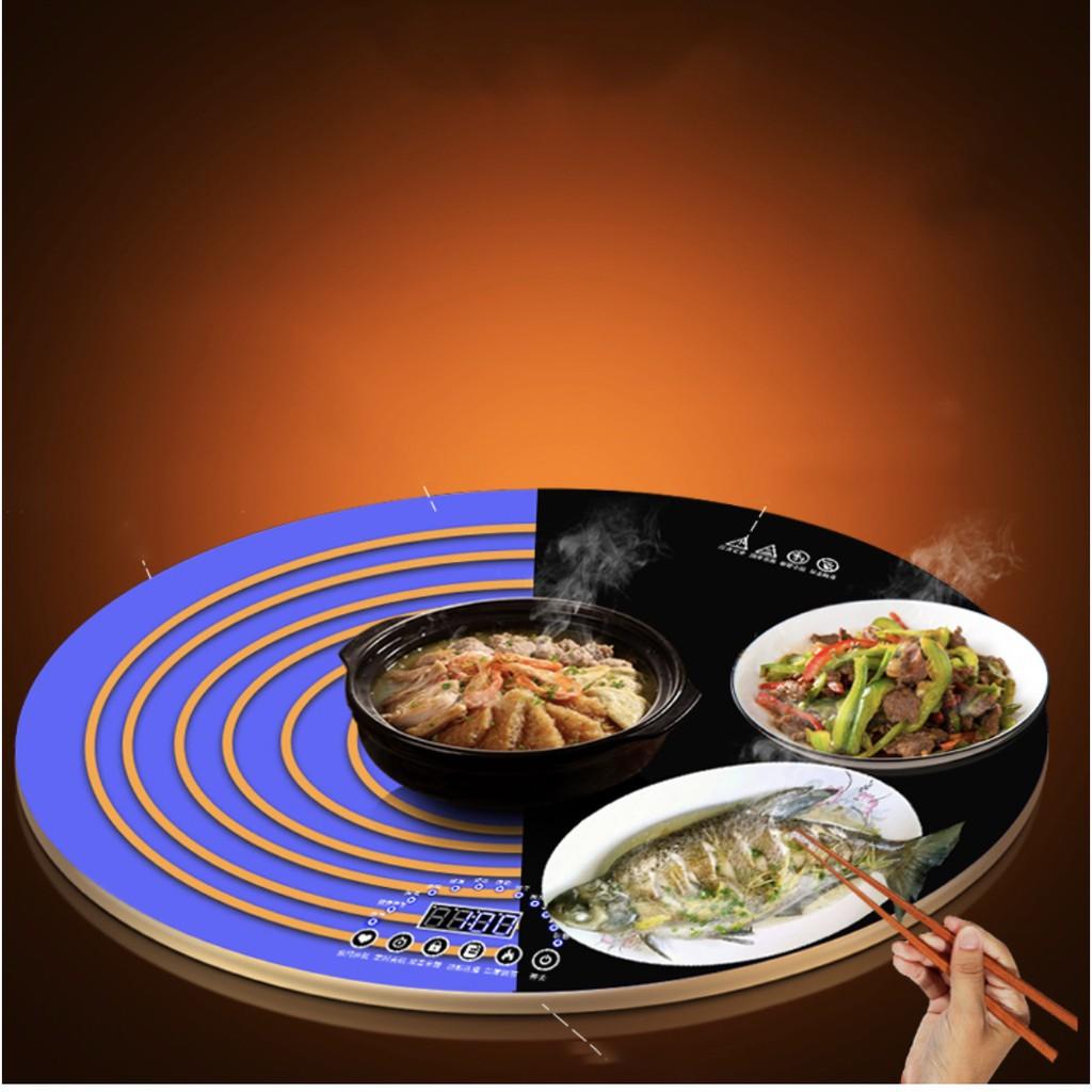 Mâm điện tử xoay tròn tự động hâm nóng tiện lợi cho bàn ăn Đài Loan
