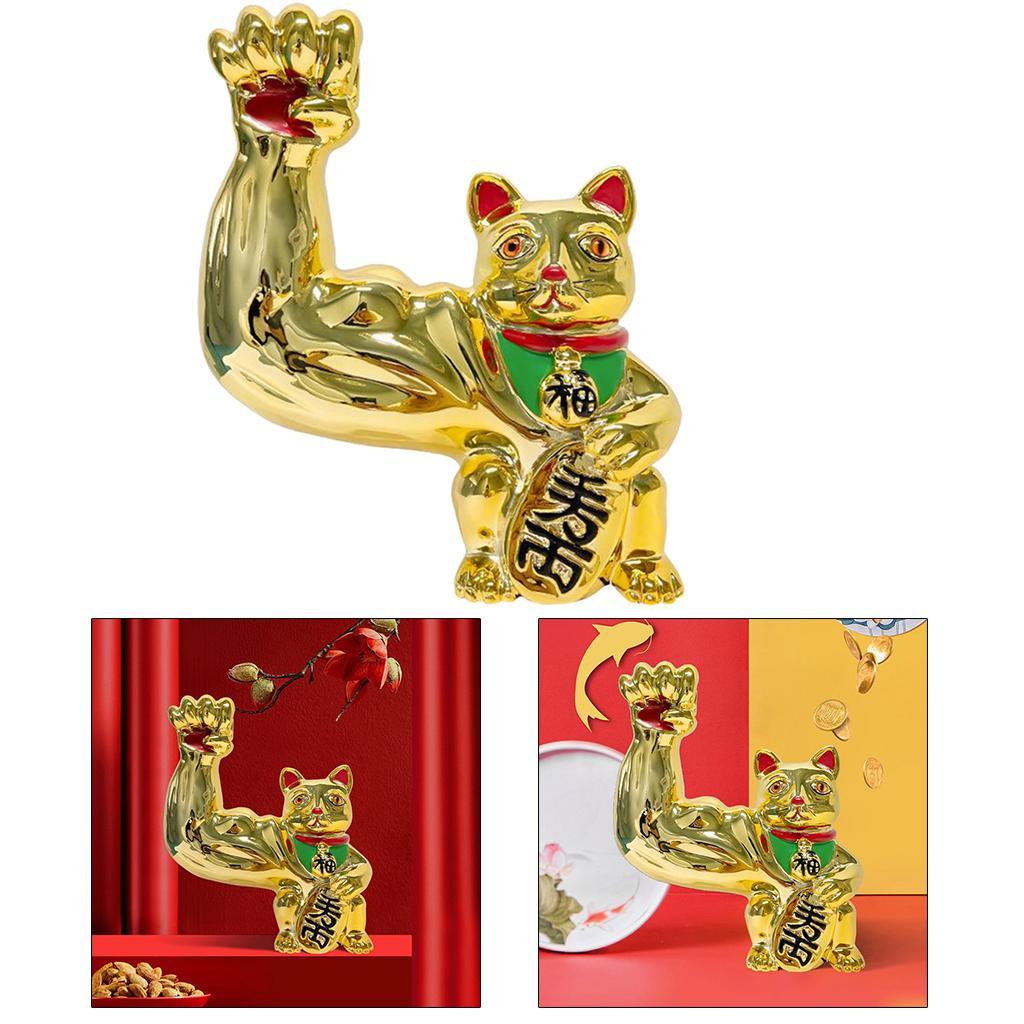 Tượng Mèo May Mắn Phong Thủy Trang Trí Bàn