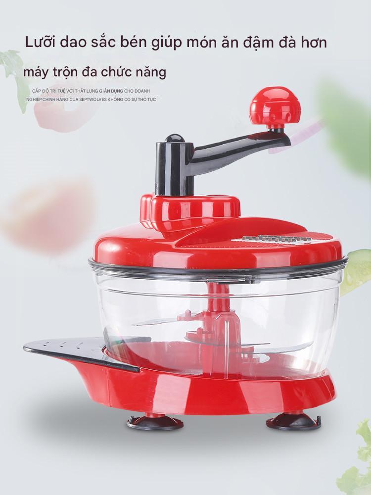 Máy cắt thái rau củ, xay thịt bằng tay K1885 đa chức năng cối lớn 2,5L, lưỡi dao inox 5 cánh, 3 tốc độ, thái sợi, thái lát, trộn, máy trộn bột - Hàng nhập khẩu