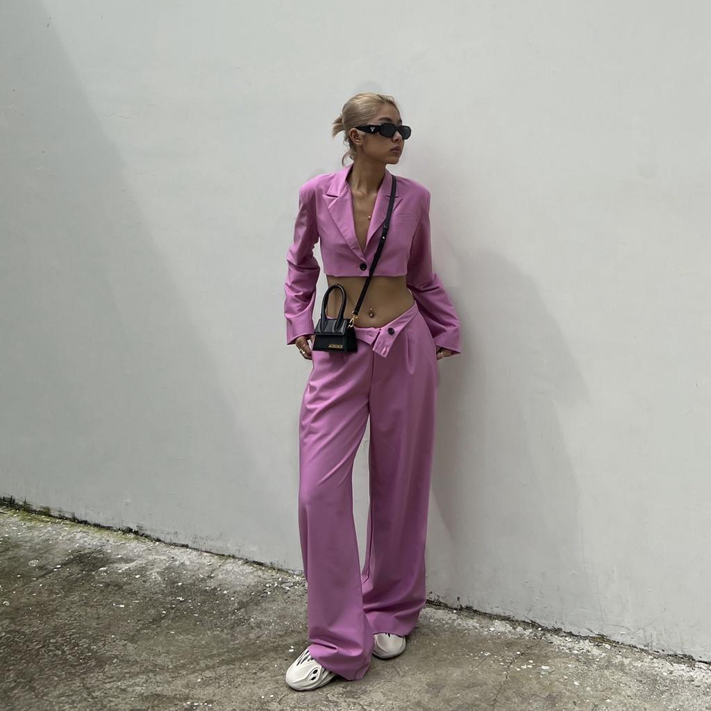 TATICHU - Cotton Wide Leg Long Pants - Quần tây ống rộng form dài