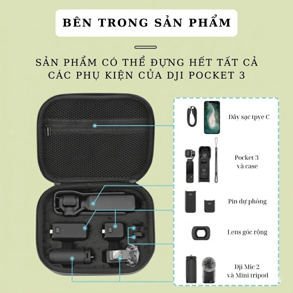 Túi đeo chéo chống sốc dành cho DJI Osmo Pocket 3 Camera túi đeo chéo đựng phụ kiện chống sốc dành cho osmo pocket 3 -  Hàng chính hãng