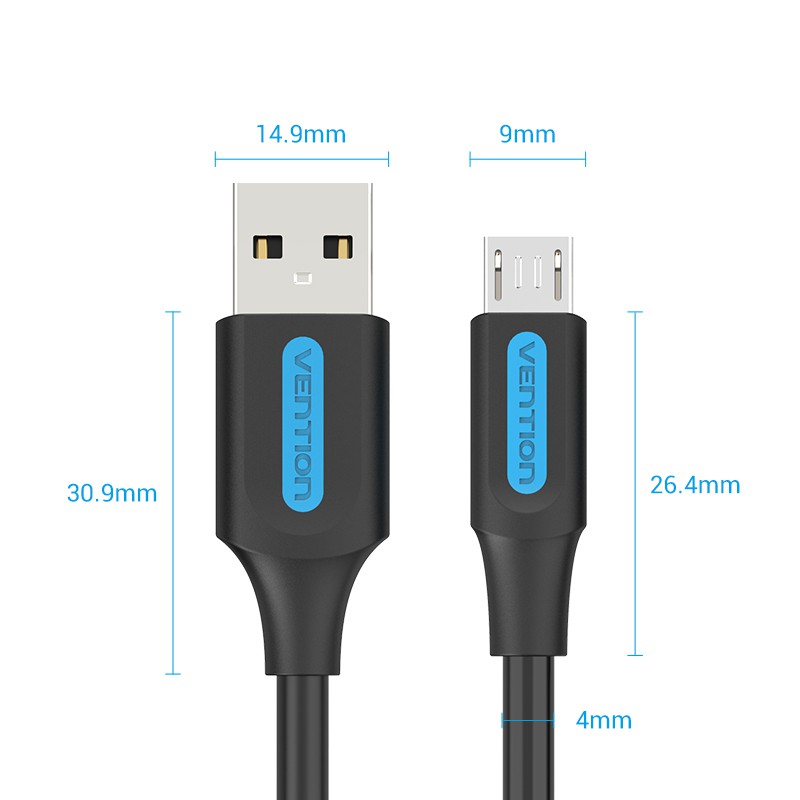 Cáp Sạc Vention Micro USB 2A chuẩn USB 2.0 sạc nhanh dài 1.5m, truyền dữ liệu cho Android - COL15 - Hàng chính hãng