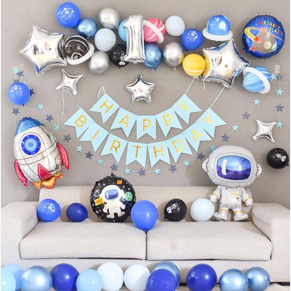 Set bóng bay trang trí sinh nhật phi hành gia cho bé trai ️️ Trang trí sinh nhật cho bé rẻ đẹp
