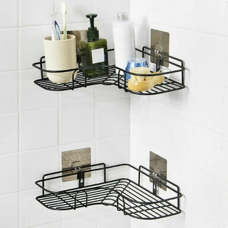 High Quality Durable Iron Bathroom Tray Rack Corner Bath Storage Holder Organizer Rack Triangular Shower Caddy Shelf