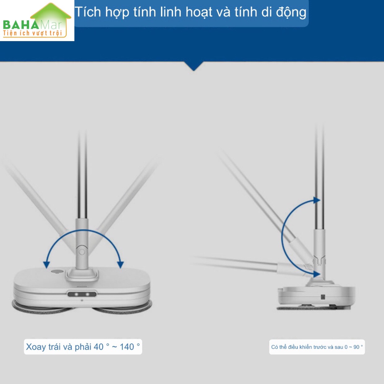 MÁY LAU NHÀ, QUÉT SÀN TỰ ĐỘNG PHUN NƯỚC CẦM TAY CHẠY ĐIỆN KHÔNG DÂY TOMONI "BAHAMAR" có thể phun nước tự động lau sàn và quét sàn
