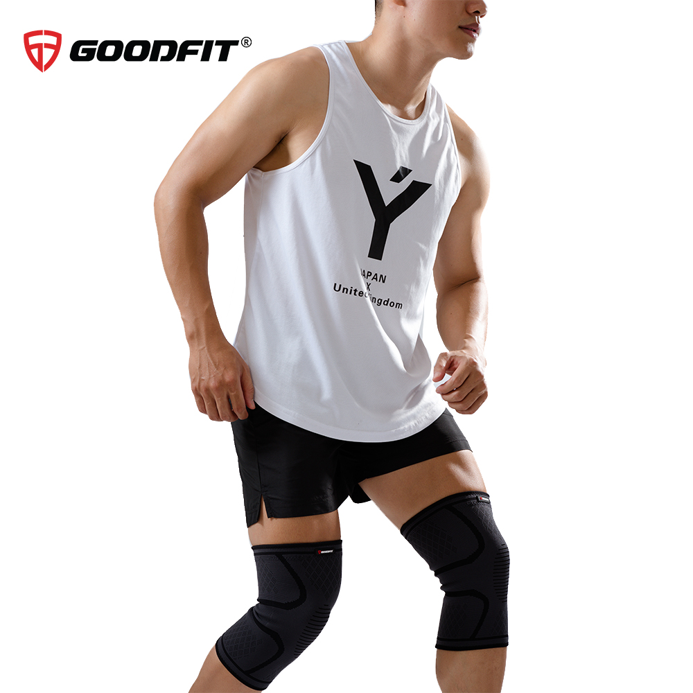 Bó gối thể thao, băng đầu gối, băng bảo vệ đầu gối tập gym GoodFit co giãn 4 chiều, dệt 3D dày dặn GF518K