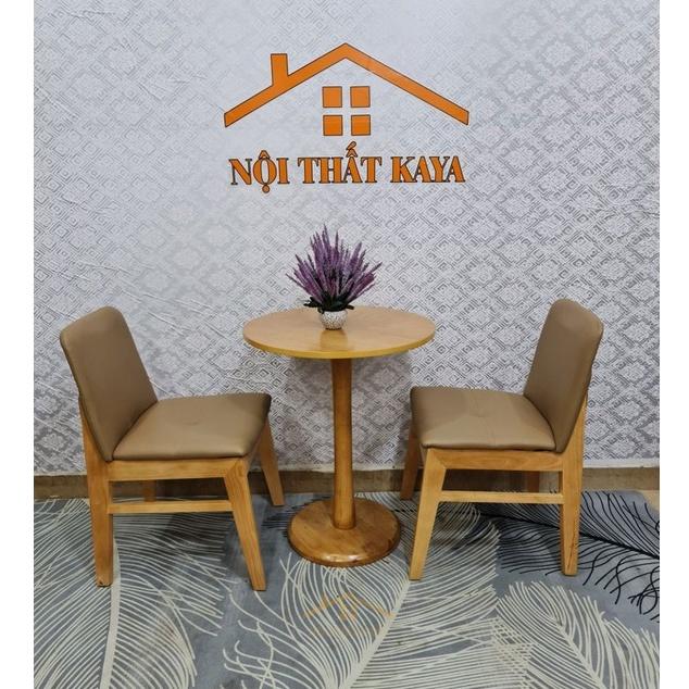 Bộ bàn tròn 60cm chân trụ 2 ghế Obama Mặt bàn HDF lõi xanh nhập khẩu Malaysia