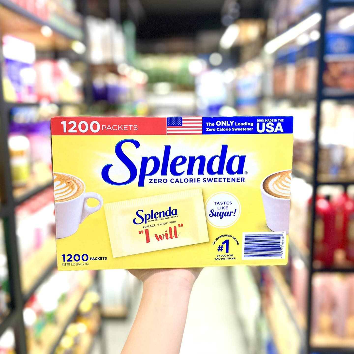 Một thùng Đường ăn kiêng Splenda 0calo 1200gói (keto, eat clean, lowcarb, tiểu đường) , DAS, Sweetener Sugar Replacement