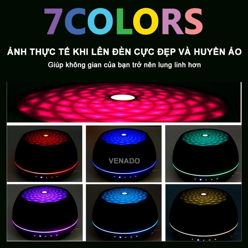 Máy xông tinh dầu Bát Tiên 1000ml có Bluetooth nghe nhạc cực hot, led 7 màu tự động ngắt khi hết nước Venado