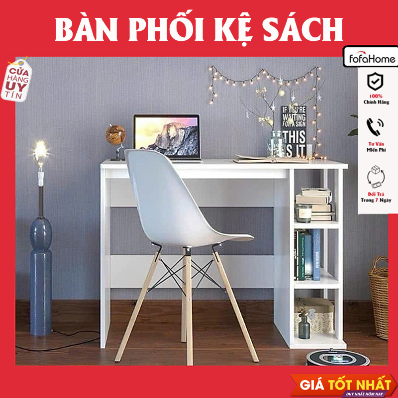 Bàn Làm Việc Bàn Học Sinh Kèm Kệ Sách 3 Tầng Đa Năng Bằng Gỗ Công Nghiệp MDF