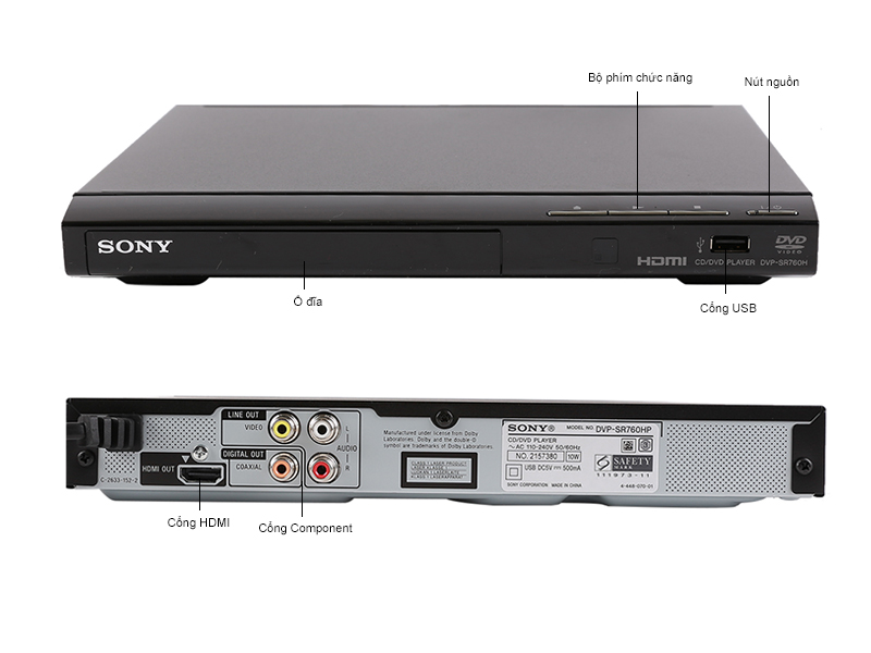 Đầu DVD Sony DVP-SR760HP - Hàng Chính Hãng