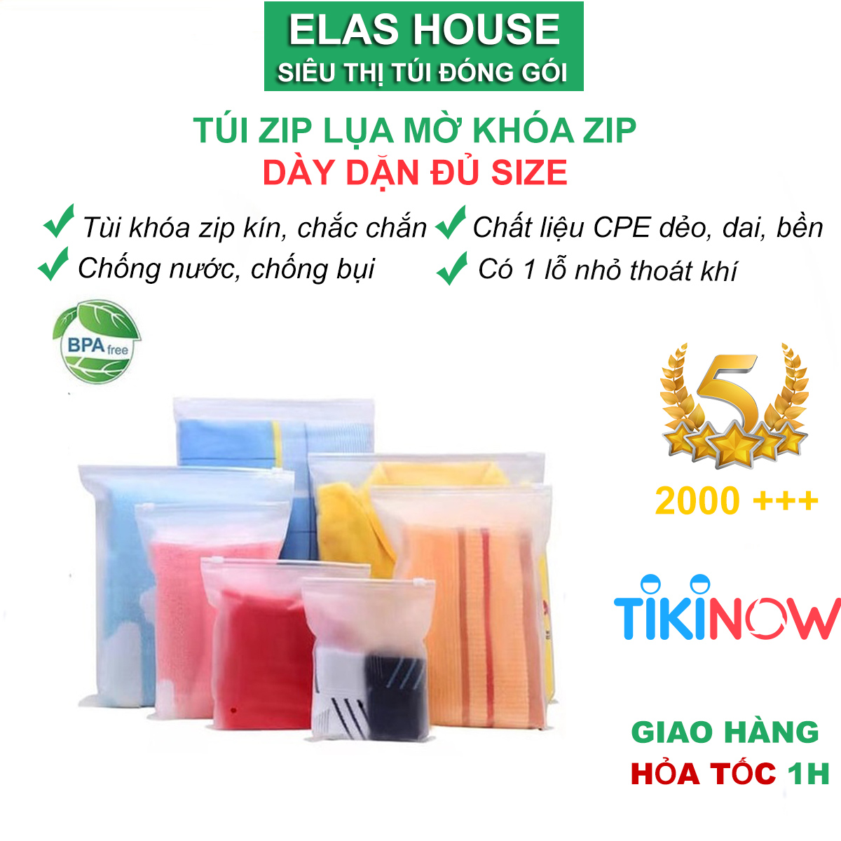 Túi Zip,Set Túi Zip Lụa Mờ Đựng Quần Áo,Túi Zipper Lụa Đựng Áo Quần Đồ ĐạcTiện Lợi Đủ Size