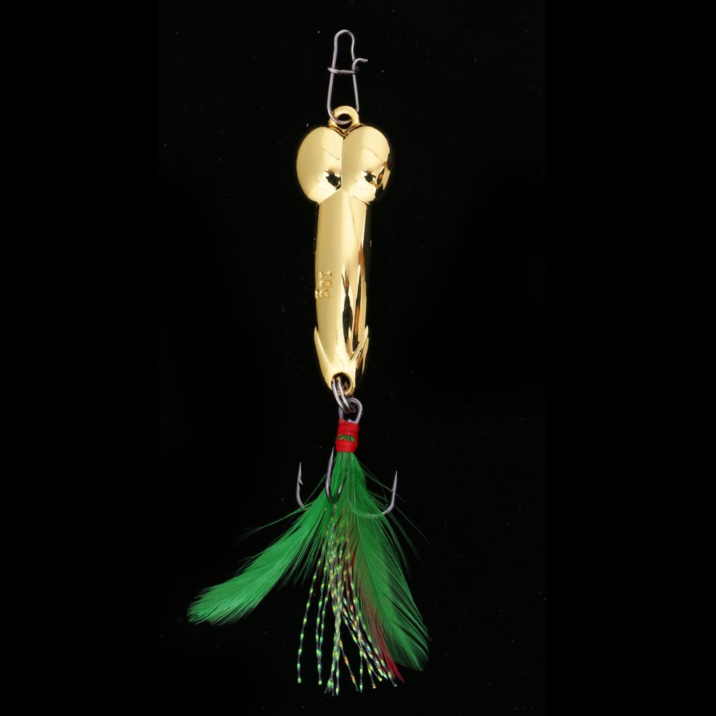 Gold Fishing Spoon Lure Spinner Bait Metal Hard Bait Crankbait Tack 28g