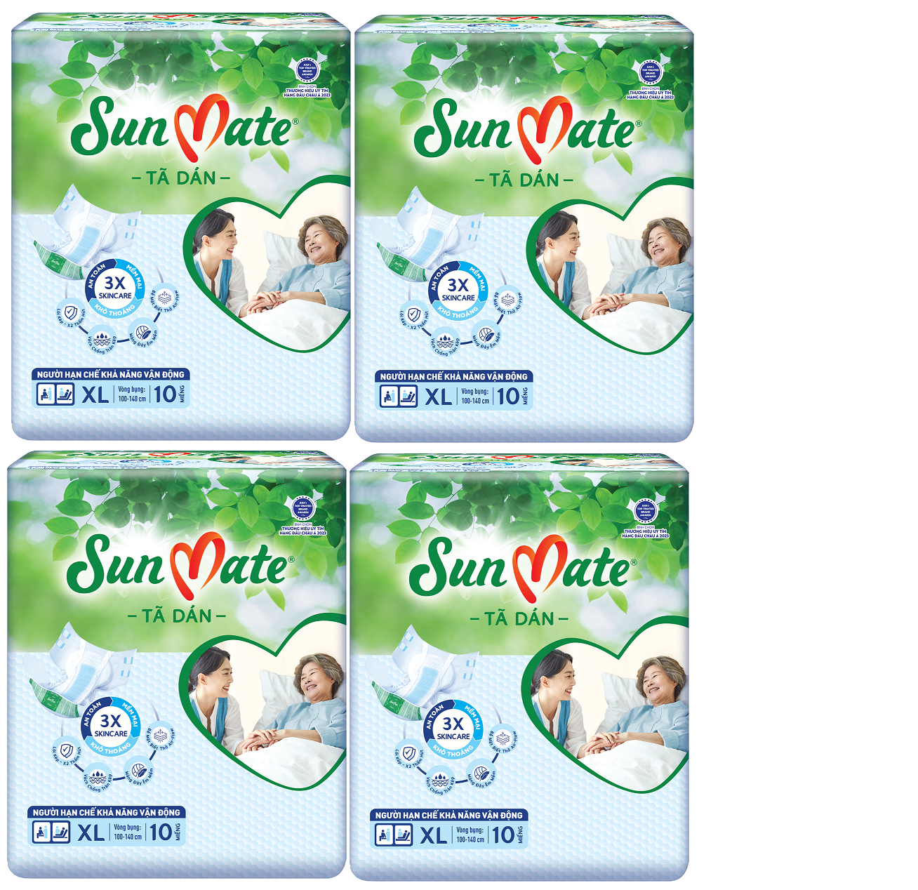 Combo 4 Tã Dán Người Lớn Sunmate G2 Size M10, Ml10, Xl10, Ml18 - Size Xl10 10 Miếnggói