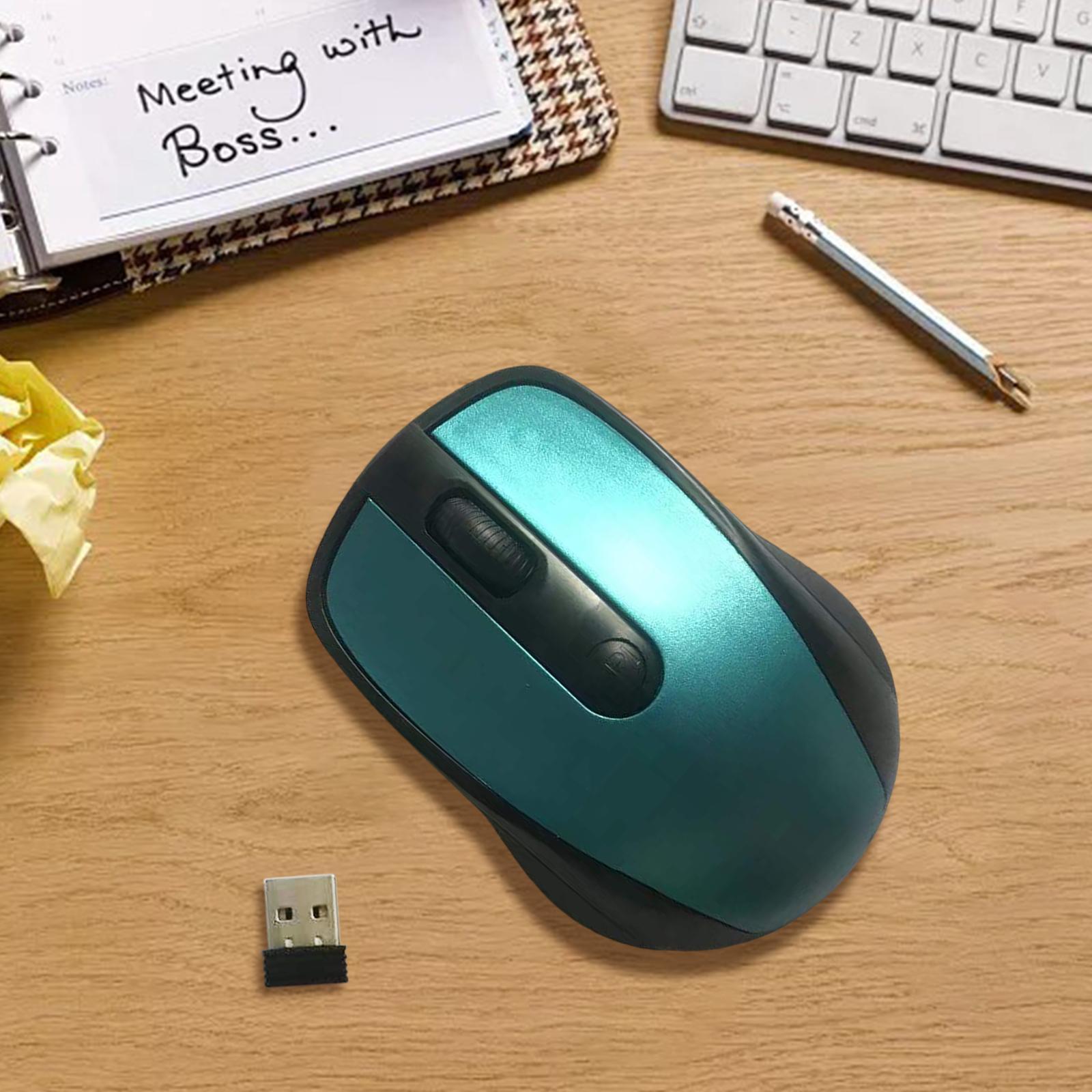 Portable Wireless Mouse 2.4G PC Noiseless Optical for Home Desktop Gaming with Receiver