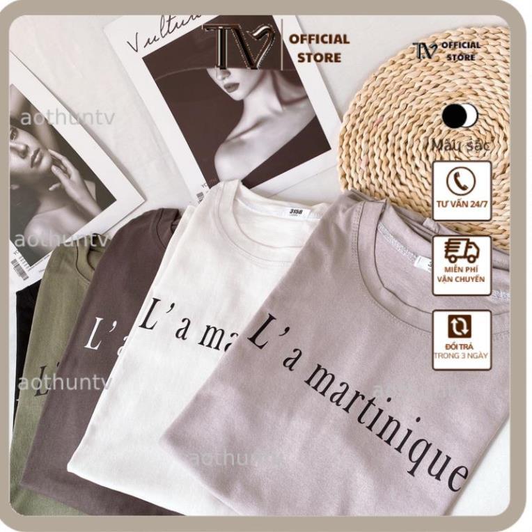 Áo phông 3158, áo thun tay lỡ form rộng chất cotton in hình LA