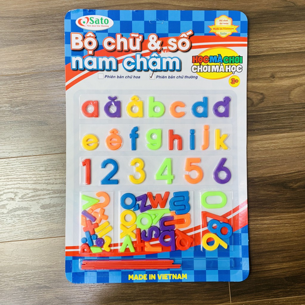 Đồ Chơi Giáo Dục, Vỉ Học Chữ Cái In Thường Và Số Nam Châm Bằng Nhựa Kèm Que Tính Cho Bé